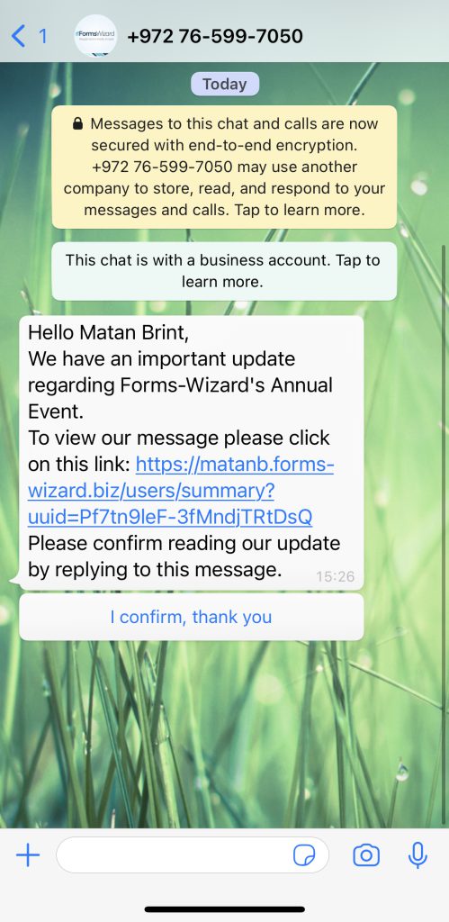 whatsapp message example