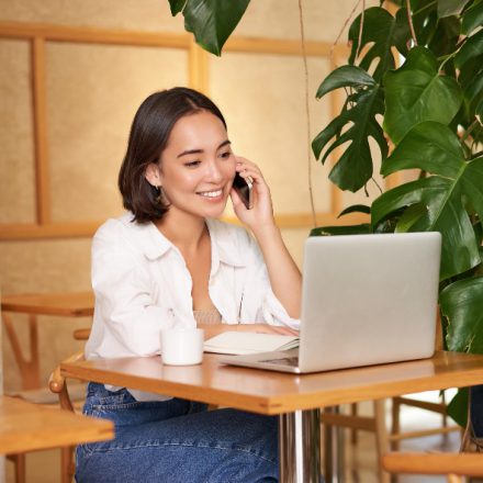 woman on a computer