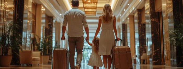 family in a hotel